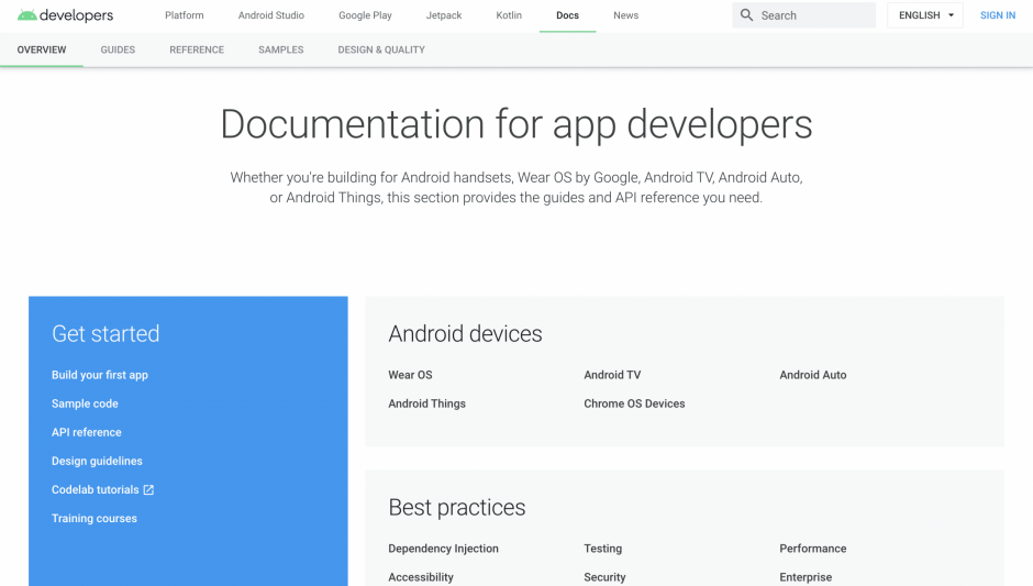 Documentation for app developers