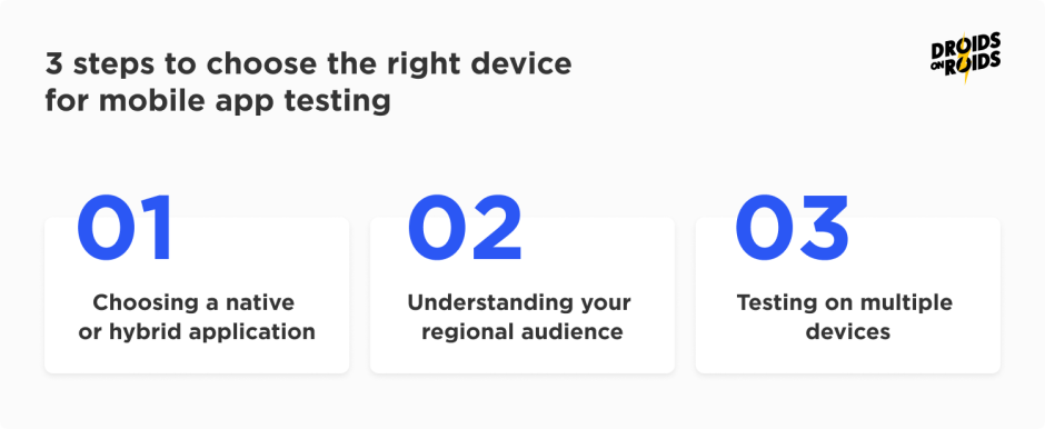 steps to choose the right device for mobile app testing