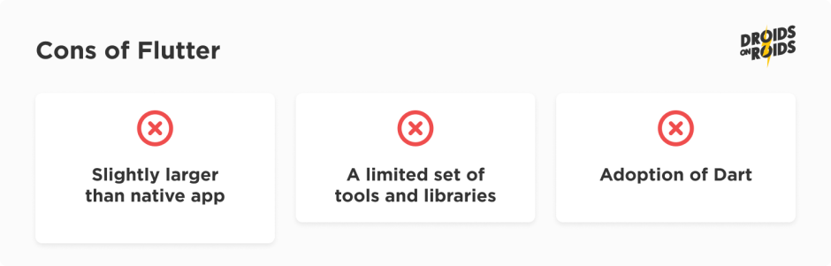 Flutter disadvantages