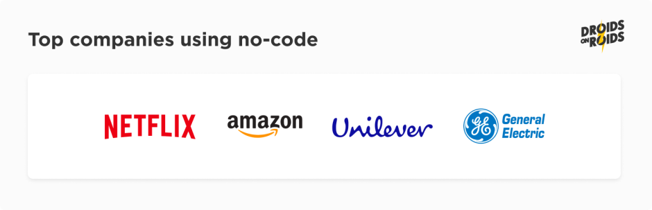 Top companies using no-code app development